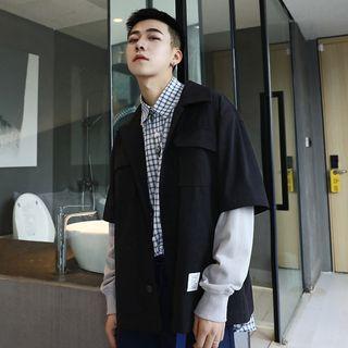 Mock Two-piece Button Jacket