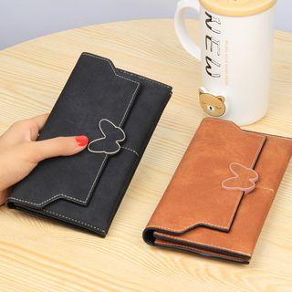 Faux-leather Butterfly Long Wallet