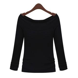 Off-shoulder Long Sleeve T-shirt