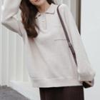 Front Pocket Half-button Knit Top