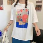 Short-sleeve Squirrel Print T-shirt