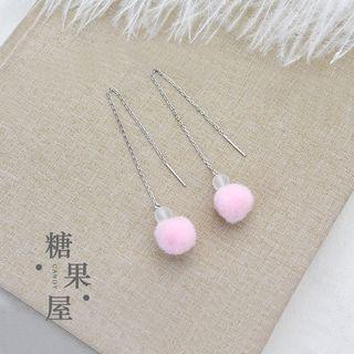 Pom Pom Drop Threader Earring