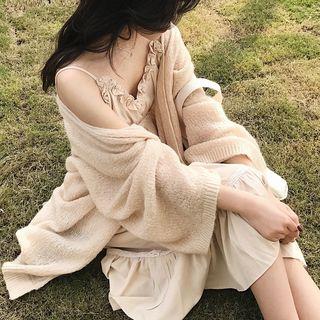 Open Front Cardigan Off-white - One Size