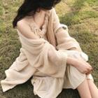 Open Front Cardigan Off-white - One Size
