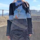 Long-sleeve Printed T-shirt / Buckled Jacket