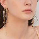 Alloy Star Fringed Earring 1 Pair - As Shown In Figure - One Size