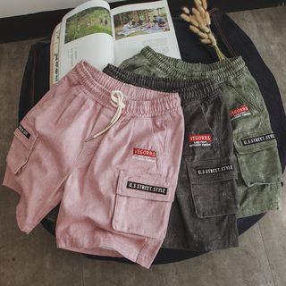 Couple Matching Embroidered Letter Shorts