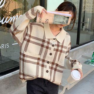 Polo Plaid Cardigan