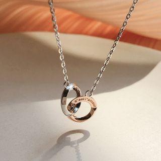 Interlocking Hoop Pendant Sterling Silver Necklace 925 Silver - Ring - Necklace - Silver - One Size