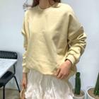 Down-tone Cotton Sweatshirt In Lemon Yellow