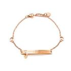 Simple And Fashion Plated Rose Gold Geometric Horizontal Hollow Heart 316l Stainless Steel Bracelet With Cubic Zirconia Rose Gold - One Size