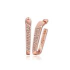 Fashion Elegant Plated Rose Gold Geometric Cubic Zirconia Stud Earrings Rose Gold - One Size