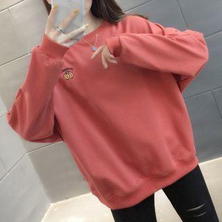 Pumpkin Embroidered Sweatshirt
