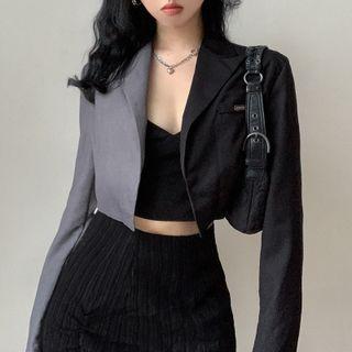 Colorblock Crop Blazer