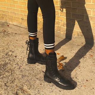 Lace-up Zip-up Ankle Boots