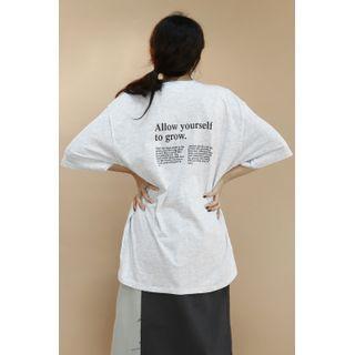 Letter Boxy M Lange T-shirt Melange Gray - One Size