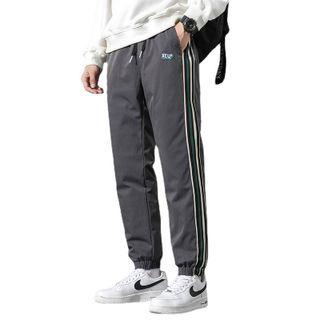 Drawstring Striped Padded Pants