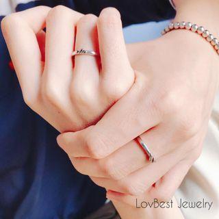 Couple Matching Mountain / Sea Sterling Silver Open Ring