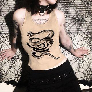 Snake Print Crop Tank Top