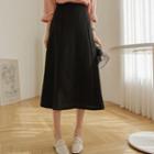 Zip-side Long A-line Skirt
