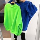Round-neck Brushed-fleece Pullover
