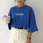 Print Back 3/4-sleeve T-shirt