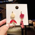 Non-matching Carp Fish Dangle Earring 1 Pair - E1611 - Gold - One Size