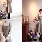 A-line Pinafore Dress Beige - One Size
