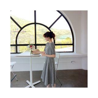 Gingham Linen A-line Dress