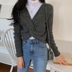 Knotted Wool-blend Knit Top