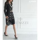 Piped Double-breasted Blazer Dress In 2 Lengths