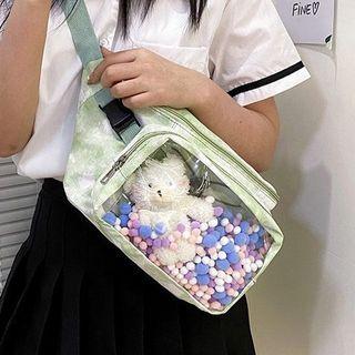 Transparent Pocket Tie-dyed Cross Shoulder Bag