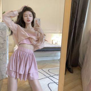 Mini A-line Skirt / Shirt / Spaghetti Strap Top