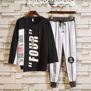 Letter Sweatshirt / Sweatpants / Set