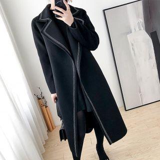 Stitched Trim Tie-waist Coat