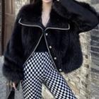 Fluffy Button Jacket / Camisole Top / Check Pants / Skort