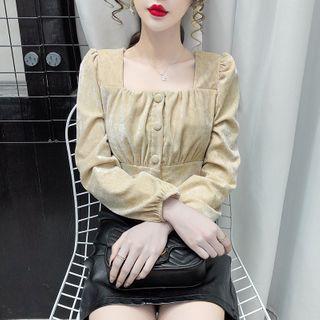 Corduroy Button-up Blouse