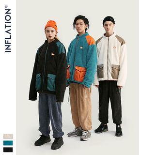 Couple Patchwork Oversize Fleece Jacket