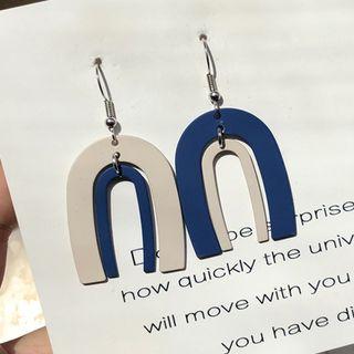 Two-tone U-shape Dangle Earring