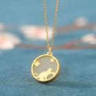 Cat Gemstone Pendant Sterling Silver Necklace Gold - One Size