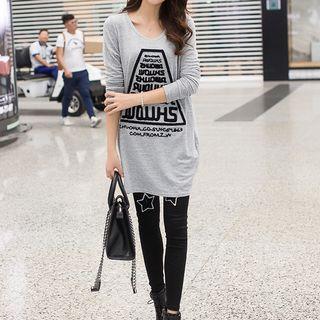 Lettering Long-sleeve Tunic