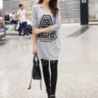 Lettering Long-sleeve Tunic