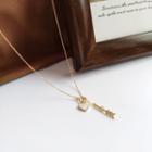 Alloy Arrow & Heart Pendant Necklace 1 Pc - Gold - One Size