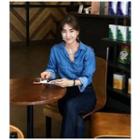 Wrap-front Denim Jacket