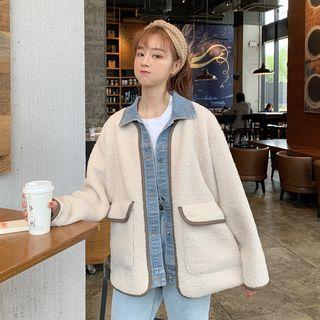 Denim Trim Button Jacket