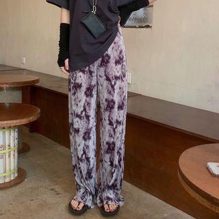 Tie-dyed Loose-fit Pants As Figure - One Size