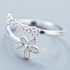 925 Sterling Silver Flower Ring S925 Silver - Silver - One Size