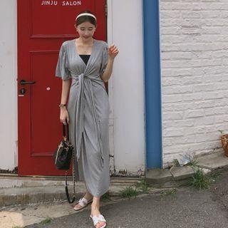 Surplice-wrap Self-tie Maxi Dress