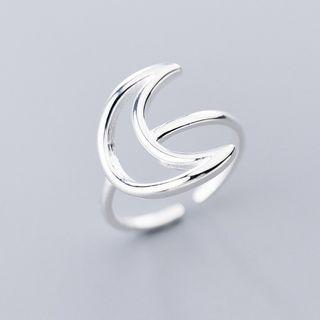 Moon Sterling Silver Open Ring Ring - S925 Silver - Silver - One Size