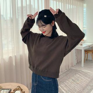 Cropped Plain Sweatshirt